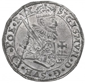 Sigismondo III Vasa, stampa su un lato del tallero di Reval - Majnert