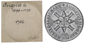 August II the Strong, Thaler 1702 Order of Dannebrog - pewter print