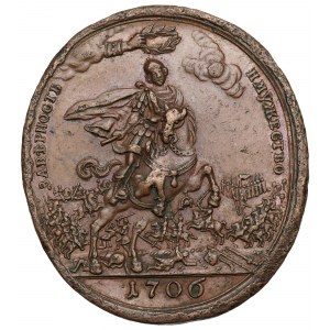 Russia, Pietro I, medaglia Battaglia di Kalisz 1706