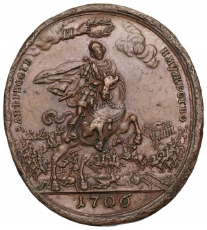 Russia, Pietro I, medaglia Battaglia di Kalisz 1706