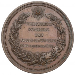Poľsko, medaila k 300. výročiu Lublinskej únie 1869 - vzácna