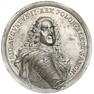 Augusto II il Forte, stampa unilaterale del XIX secolo di una medaglia