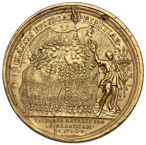 Russland, Peter I., Schlacht von Gangut 1714 Medaille - Version aus dem 19.