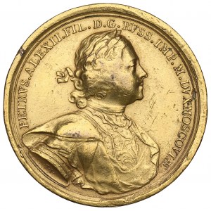 Rusko, Petr I., bitva u Gangutu 1714 - medaile z 19. století, autor Ivanov