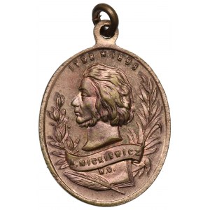 Polonia, medaglia commemorativa del 100° compleanno di Mickiewicz 1898