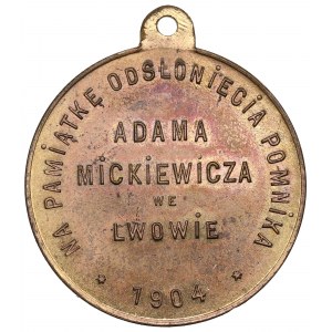 Poľsko, medaila za odhalenie Mickiewiczovho pomníka vo Ľvove 1904