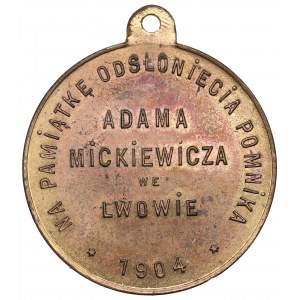 Polsko, medaile k odhalení Mickiewiczova pomníku ve Lvově 1904
