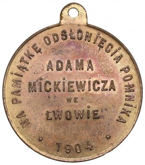 Polska, Medal Odsłonięcie pomnika Mickiewicza we Lwowie 1904