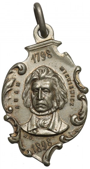 Polen, Medaille zum 100. Geburtstag von Adam Mickiewicz 1898, W.O..