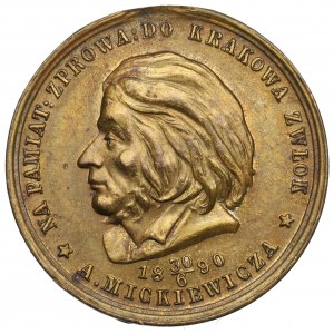 Poland, Medallion for bringing the corpse of Adam Mickiewicz 1890