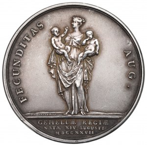 Francúzsko, Ľudovít XV, medaila 1727 - narodenie potomkov
