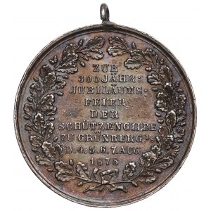 Schlesien, Medal 300 years of shooting gild Grunberg 1878