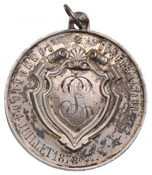 Francia, medaglia commemorativa della Prima Comunione 1878