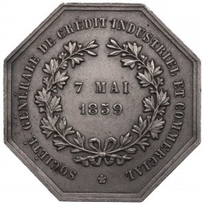 France, Medal Society General credit industrial and commercial 1859