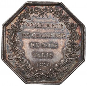 Francúzsko, obchodný žetón na drevené uhlie Paríž 1820