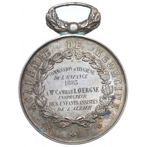 France, Médaille du Prix de l'Académie de Médecine 1883