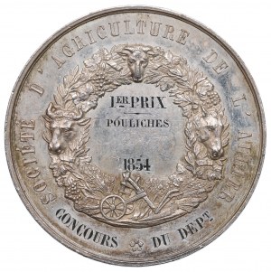 France, Medal Agriculture Society Allier 1854