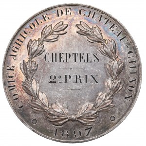 France, Medal Agriculture Society Chateau-Chinon