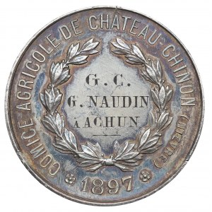 France, Medal Agriculture Society Chateau-Chinon