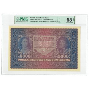 II RP, 5000 marek polskich 1920 II SERJA R - PMG 65 EPQ