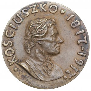 Pologne, Tadeusz Kościuszko 1917 médaille - Édition Rapperswil