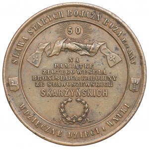 Pologne, médaille célébrant le 50e anniversaire du mariage de Bronisław et Karolina Skarżyński 1888