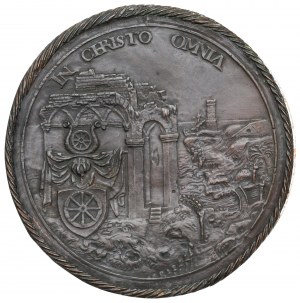 Sliezsko, Vroclav, Daniel Rappold s rodinou 1574, medaila Tobiáša Wolffa - galvanická kópia