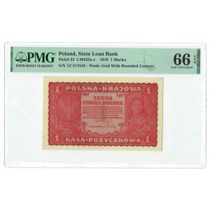 II RP, 1 polnische Marke 1919 I SERIE Z - PMG 66 EPQ