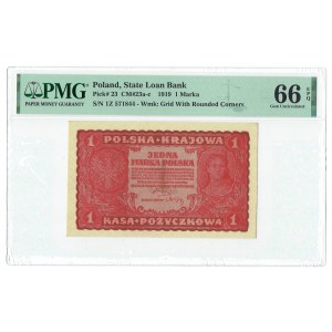 II RP, 1 polská značka 1919 I SÉRIE Z - PMG 66 EPQ
