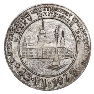 PRL, Königliches Schloss in Warschau Medaille 1979 Silber