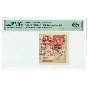 II RP, 1 penny 1924 BE right half - PMG 65 EPQ