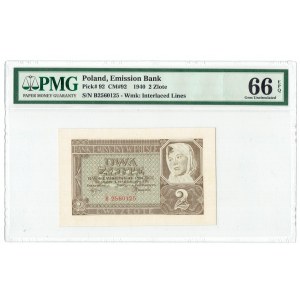 GG, 2 zloty 1940 B - PMG 66 EPQ