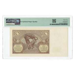 GG, 10 złotych 1940 rzadka seria N, WWII London Counterfeit - PMG 64 EPQ
