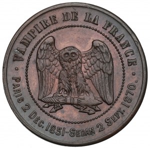 Frankreich, Satirische Münze Napoleon III 1870