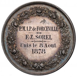 France, médaille de mariage 1878