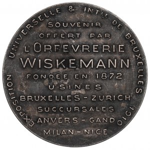 Belgicko, medaila zo svetovej výstavy v Bruseli 1910