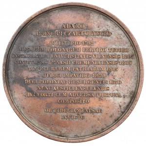 Poland, Adam Czartoryski medal - 19th century one-sided copy
