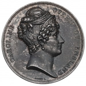 Anglia, Medal powrót królowej Karoliny 1820 - kopia XIX-wieczna