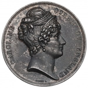 Anglia, Medal powrót królowej Karoliny 1820 - kopia XIX-wieczna