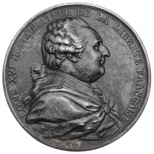 Francja, Ludwik XVI, Medal na pamiątkę zniesienia feudalizmu - XIX wieczna kopia