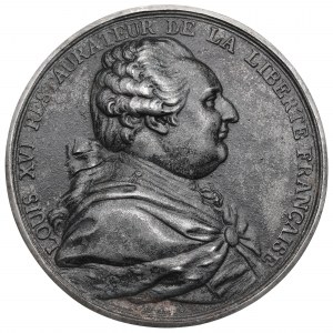 Francja, Ludwik XVI, Medal na pamiątkę zniesienia feudalizmu - XIX wieczna kopia