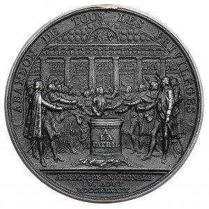 Francja, Ludwik XVI, Medal na pamiątkę zniesienia feudalizmu - XIX wieczna kopia