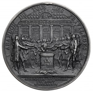 Francúzsko, Ľudovít XVI., medaila na pamiatku zrušenia feudalizmu - kópia z 19. storočia
