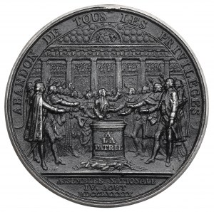 Francja, Ludwik XVI, Medal na pamiątkę zniesienia feudalizmu - XIX wieczna kopia