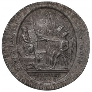 Francúzsko, medaila (5 solov) Monneron Freres 1792 - stará kópia
