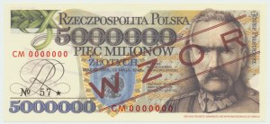 5 milionów 1995 - WZÓR - CM 0000000 -