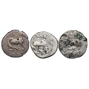Illiria, Apollonia, Set of drachmas - including subaerate