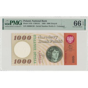 Poľská ľudová republika, 1000 zlotých 1965 S - PMG 66 EPQ
