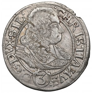 Sliezsko, vojvodstvo Legnicko-Brzesko-Wołowskie, Chrystian, 3 krajcary 1668, Brzeg