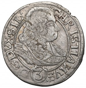 Schlesien, Herzogtum Legnicko-Brzesko-Wołowskie, Chrystian, 3 krajcary 1668, Brzeg